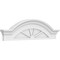 Ekena Millwork Segment Arch W/ Flankers 4 Spoke Architectural Grade PVC Pediment, 38"W x 10-1/2"H x 2-1/2"P PEDPS038X105SGF04 - alternate 1